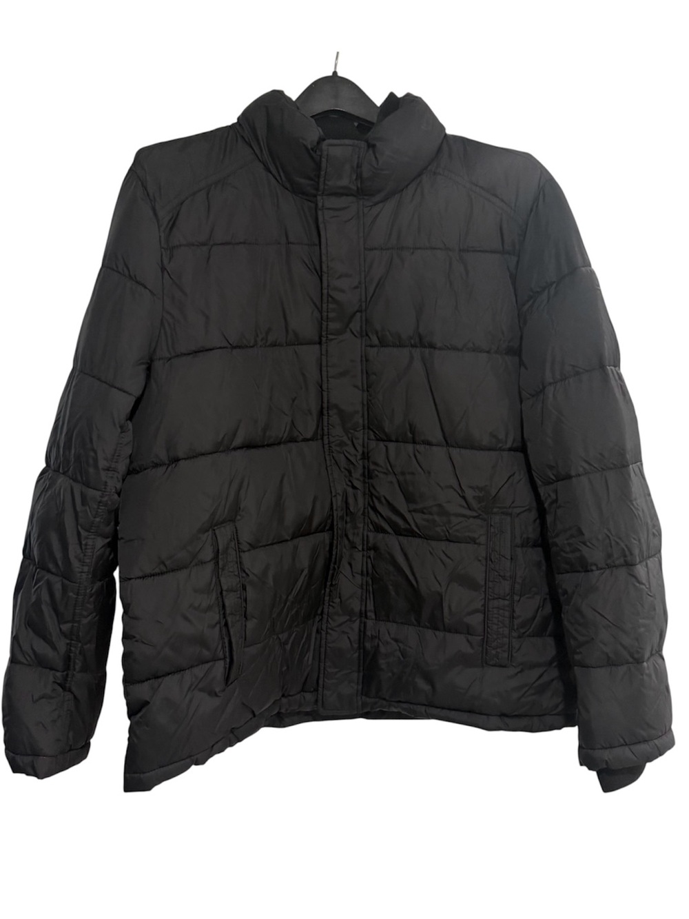 Men's Black Quilted Puffer Jacket - Classic Winter Coat